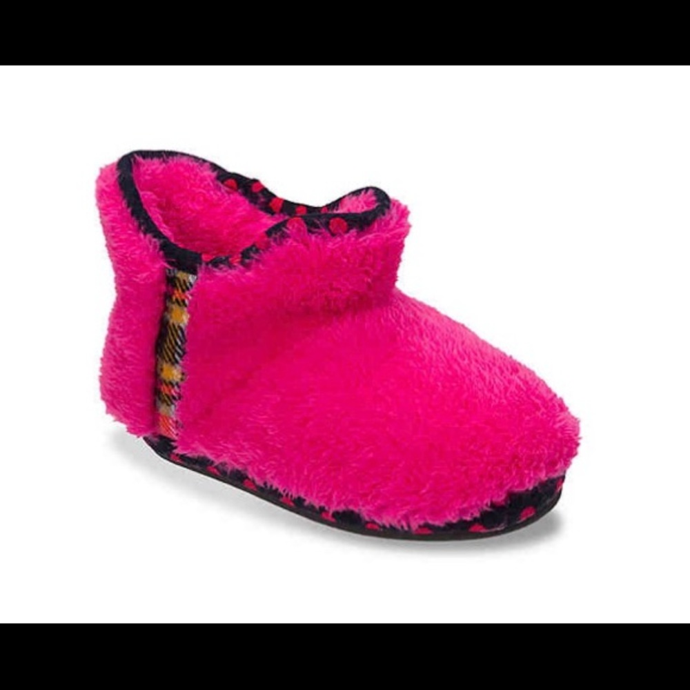 Dearfoam little girl slippers booties faux fur